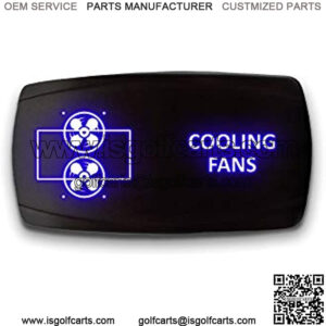 COOLING FANS - Blue - STARK 5-PIN HORIZONTAL Laser Etched LED Rocker Switch Dual Light - 20A 12V ON/OFF