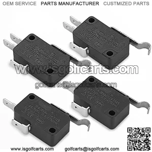 4 Pack Golf Cart Micro Switch 2 & 3 Prong for Club Car DS Precedent OEM # 1014807,1014240, 1014805