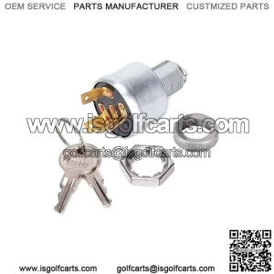 Golf Cart Ignition Switch for EZGO, 3-Way 4-Terminal W/ 2 Standard Keys 33639G01