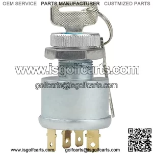 Ezgo Golf Ignition Switch with Key for EZGO TXT, Medalist, Marathon, Workhorse, ST, Shuttle Golf Cart, 4 Terminals, 33639-G01 33639G01, 33639-G03 33639G03