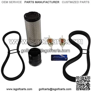 Tune Up Kit for Club Car Precedent Golf Cart Gas & Electric 2004-Up Models with FE350 Kawasaki Motor, Includes Oil & Air Filter, Spark Plug, 2X Fuel Filters and Clutch Drive & Generator Belt