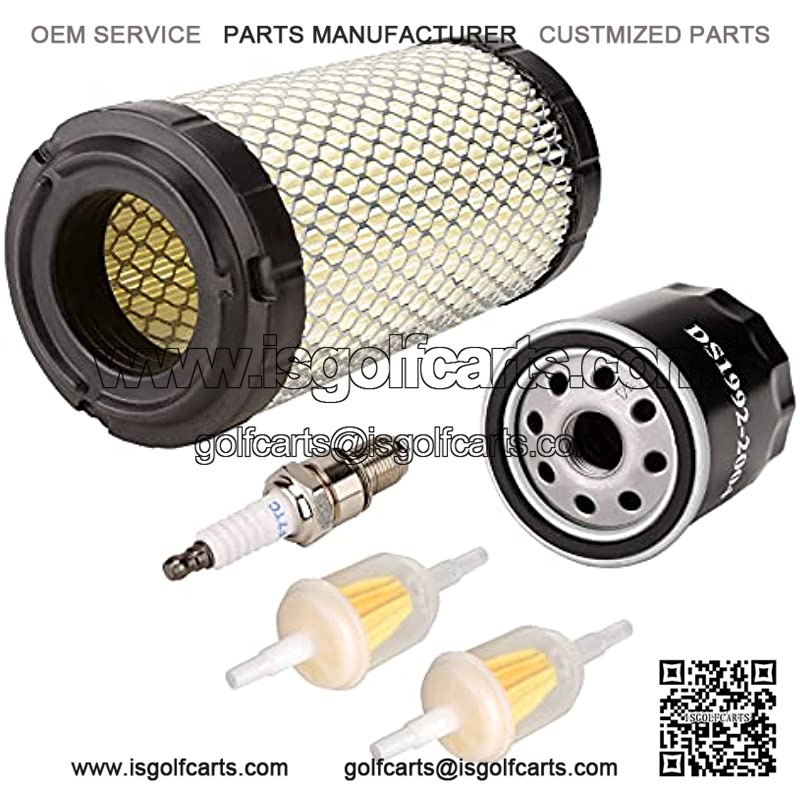 Golf Cart Tune Up Kit for Club Car Precedent 2004-2015 Gas Models, Air Filter 102558201 Oil Filter 1016467 Fuel Filter 102003201 Spark Plug BPR2ES
