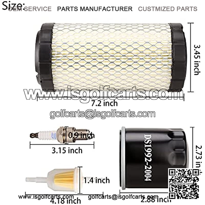 Golf Cart Tune Up Kit for Club Car Precedent 2004-2015 Gas Models, Air Filter 102558201 Oil Filter 1016467 Fuel Filter 102003201 Spark Plug BPR2ES - Image 4