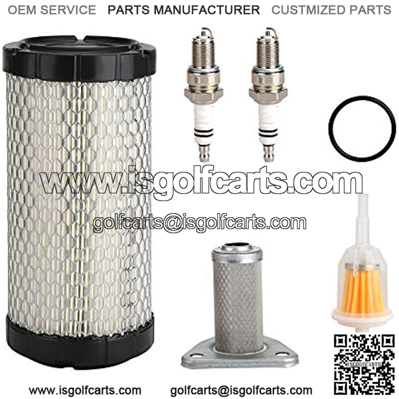 Golf Cart Tune Up Kit for EZGO TXT 2005-2009 w/MCI Motor, EZGO RXV 2008-up w/Robbins Engine, EZGO ST350 Workhorse 1996-up Gas Vehicles, Air Filter Oil Filter Fuel Filter Spark Plug