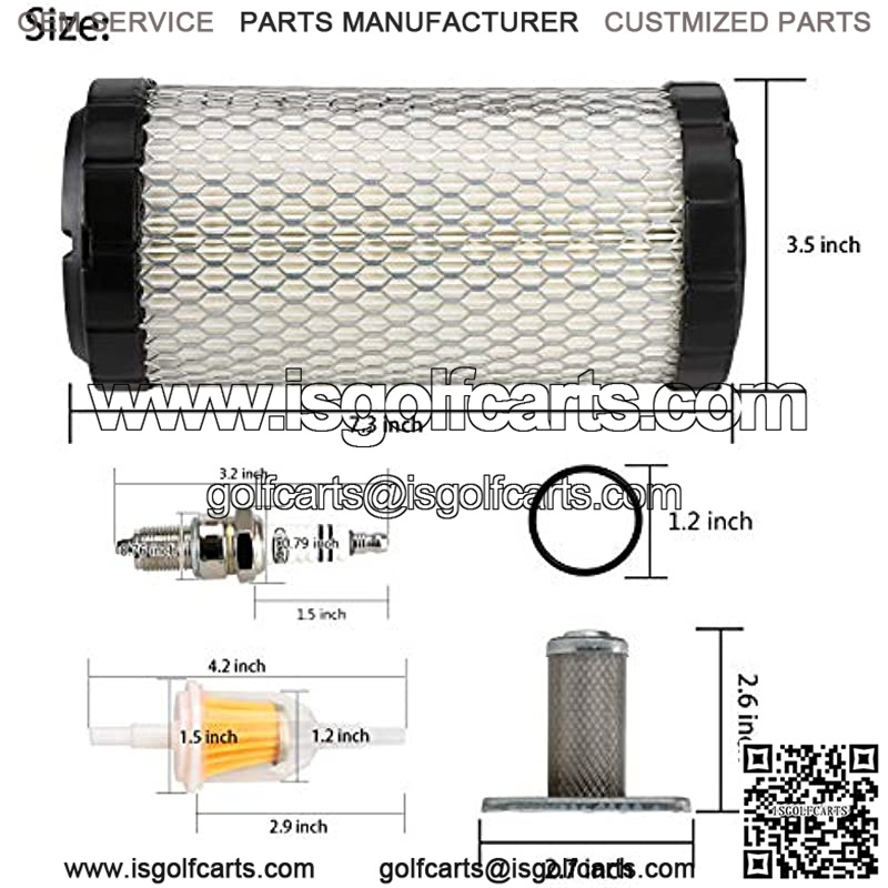 Golf Cart Tune Up Kit for EZGO TXT 2005-2009 w/MCI Motor, EZGO RXV 2008-up w/Robbins Engine, EZGO ST350 Workhorse 1996-up Gas Vehicles, Air Filter Oil Filter Fuel Filter Spark Plug - Image 3