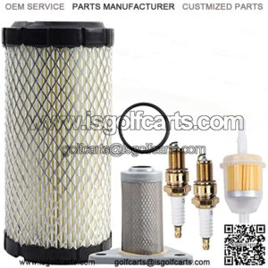 EZGO TXT/RXV/ST350/Workhorse Tune Up Kit with Air Filter Oil Filter Spark Plug Fuel Filter for Gas Golf Cart Models (EZGO TXT W/MCI Motor, RXV W/Robbins Motor)