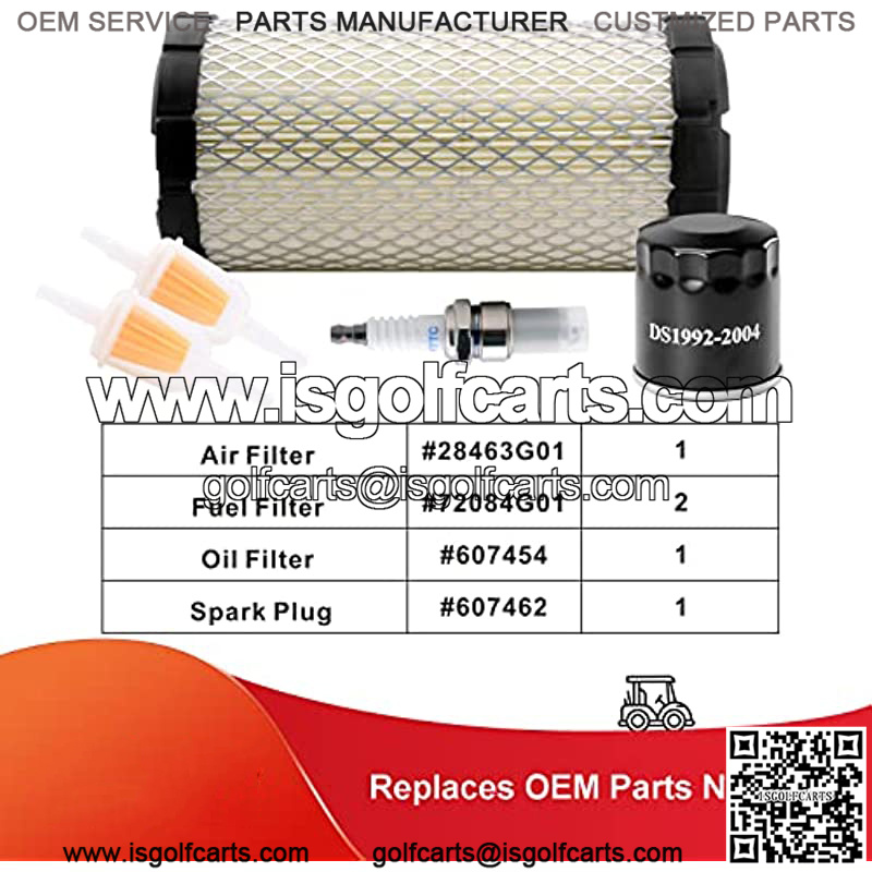 Golf Cart Tune Up Kit for Club Car Precedent 2004-up Gas Models with FE350 Kawasaki Motor, Includes Spark Plug, Air Filter, Oil Filter, Fuel Filter - Image 2