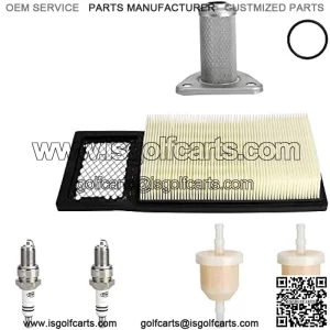 Golf Cart EZGO Tune Up Kit for EZGO TXT with 72368G01 Air Filter Fuel Filter Spark Plug Oil Filter Replacement Kit for TXT, Medalist & Marathon 1994-2005 295/350cc 4 Cycle Robins Motor