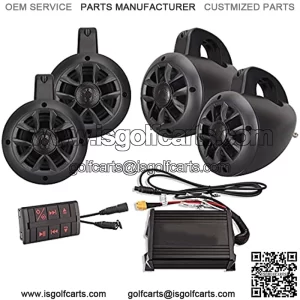 NUTV4 Quad - 4 Channels Marine Bluetooth ATV/Golf Cart/UTV Speakers Stereo System
