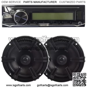 Golf Cart Radio wOLK Golf Cart Speakers (Stereo System w/ Bluetooth Receiver)