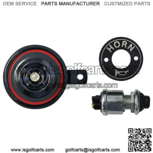 Yamaha,Club Car,Ezgo Golf Cart Horn Kit 12V Horn, Floor Mount Button, Decal