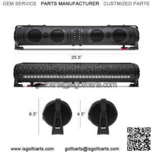Sound Bar 26" LED Bluetooth 12V Remote GOLF CART BOAT ATV SXS Speaker