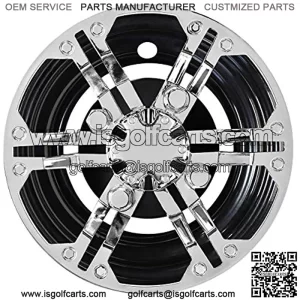 Wheel Cover, Set of 4, 8" Daytona Chrome with Black