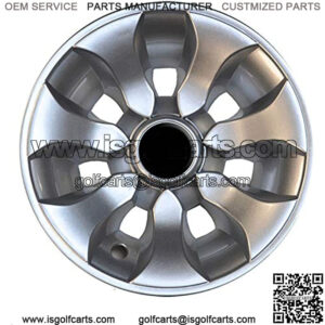 (Set of Four) 8 inch Drifter Golf Car Wheel Covers (Machined Silver)