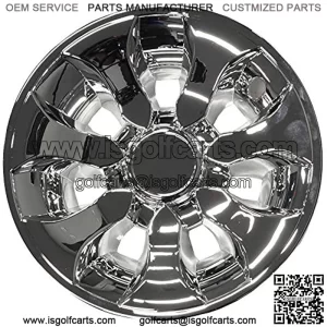 (Set of Four) 8 inch Drifter Golf Car Wheel Covers (Chrome)