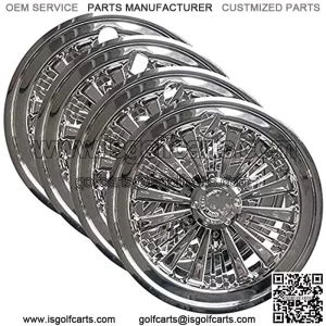 Set (4) 8. Chrome Eagle Wheel Covers for Club Car, EZGO, Yamaha, Golf Carts