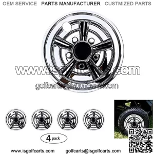 Golf Cart Wheel Covers Hub Caps (Set of 4), Fit for EZGO Club Car Yamaha Carts 8"- Sliver