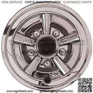 EZGO Chrome Painted Wheel Cover with Logo, 8-Inch