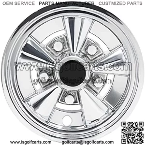 (Set of Four) 8 inch Rally Classic Golf Car Wheel Covers (Chrome)