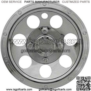 10" Chrome Beadlock Golf Cart Hub Caps - Each
