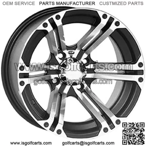 Golf Cart Wheel - 12x7 - 2+5 Offset - 4/4 - Machined , Bolt Pattern: 4/4, Rim Offset: 2+5, Wheel Rim Size: 12x7, Color: Machined, Position: Front/Rear 1228367404B