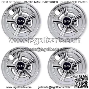 Golf Cart SS Wheel Covers Hub Caps for Most Golf Carts 8 inch(Set of 4)