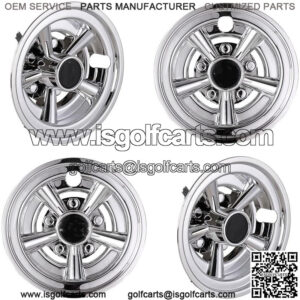 EZGO, Club Car, Yamaha Universal Golf Wheel Hubcap Black Silver