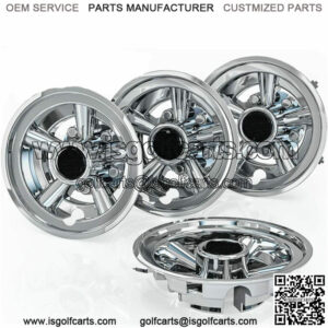 8 Inch Golf Cart Wheel Covers Hub Caps for EZGO Club Car Yamaha,Set of 4- Silver
