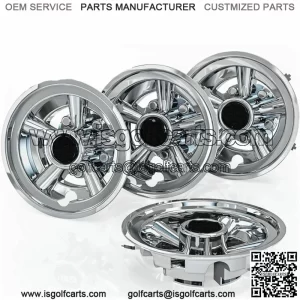8 Inch Golf Cart Wheel Covers Hub Caps for EZGO Club Car Yamaha,Set of 4- Silver