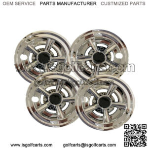 Set of 4 SS Golf Cart Wheel Covers Hub Caps 8" Silver For YAMAHA CLUB CAR EZGO