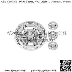 HUB CAP 8" DAYTONA, CHROME, SET OF 4 Golf Cart Yamaha EZGO Club Car