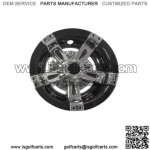 New Set of 4 Golf Cart 10" Black Machine Wheel Cover Hub Caps for 10 Inch Wheels