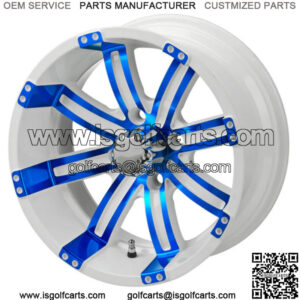 Revenge 14x7 Casino White & Blue Golf Cart Wheel 3:4 Offset