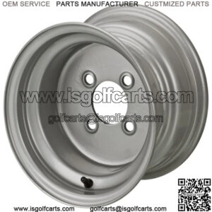 Revenge 10" Silver Steel Golf Cart Wheel 3:4 Offset