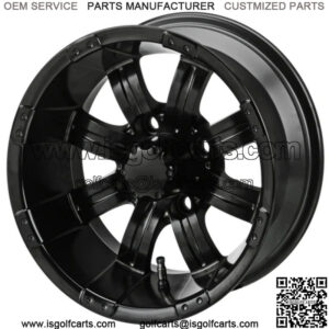 Revenge 12" Casino Matte Black Golf Cart Wheel 3:4 Offset