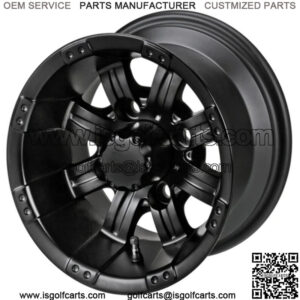 Revenge 10" Casino Matte Black Golf Cart Wheel 3:4 Offset