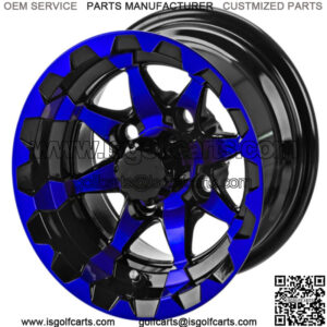 Revenge 10" Viper Black & Blue Golf Cart Wheel 3:4 Offset
