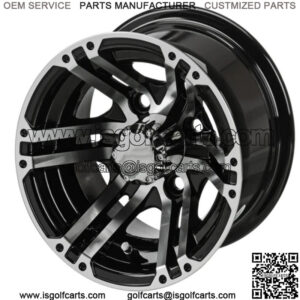 Revenge 10" Yukon Black & Machined Golf Cart Wheel 3:4 Offset