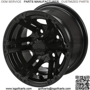 Revenge 10" Yukon Matte Black Golf Cart Wheel 3:4 Offset
