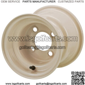 Revenge 8" Beige Steel Golf Cart Wheel (No Offset)