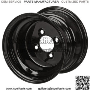 Revenge 8" Glossy Black Steel Golf Cart Wheel (No Offset)