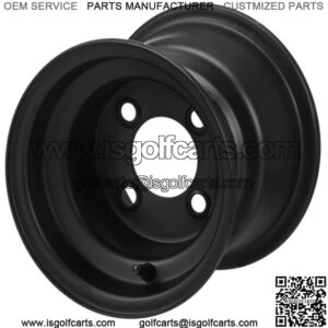 Revenge 8x7 Black Steel Golf Cart Wheel