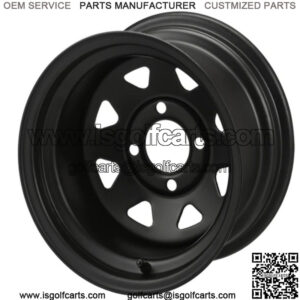 Revenge 12" Black Steel Golf Cart Wheel 2:5 Offset