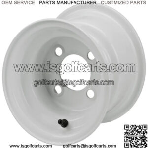 Revenge 8x7 White Steel Golf Cart Wheel