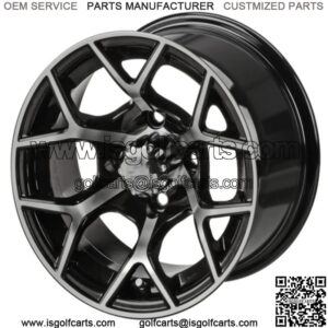 Revenge 12x7 Ninja Black & Machined Golf Cart Wheel 3:4 Offset