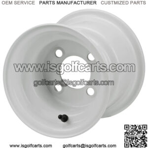 Revenge 8x7 White Steel Golf Cart Wheel 3:4 Offset