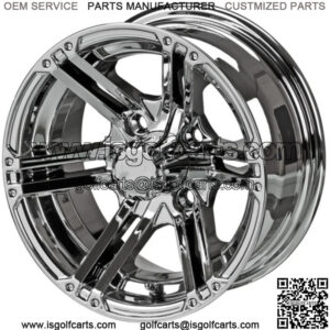 Revenge 12x6 Yukon Mirror Golf Cart Wheel Centered Offset