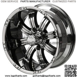 Revenge 10x7 Casino Black Mirror Golf Cart Wheel 3:4 Offset