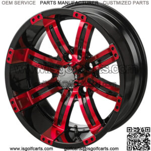 Revenge 12x7 Casino Cross Black & Red Golf Cart Wheel 3:4 Offset