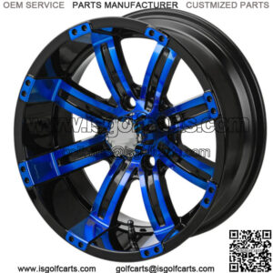 Revenge 12x7 Casino Cross Black & Blue Golf Cart Wheel 3:4 Offset